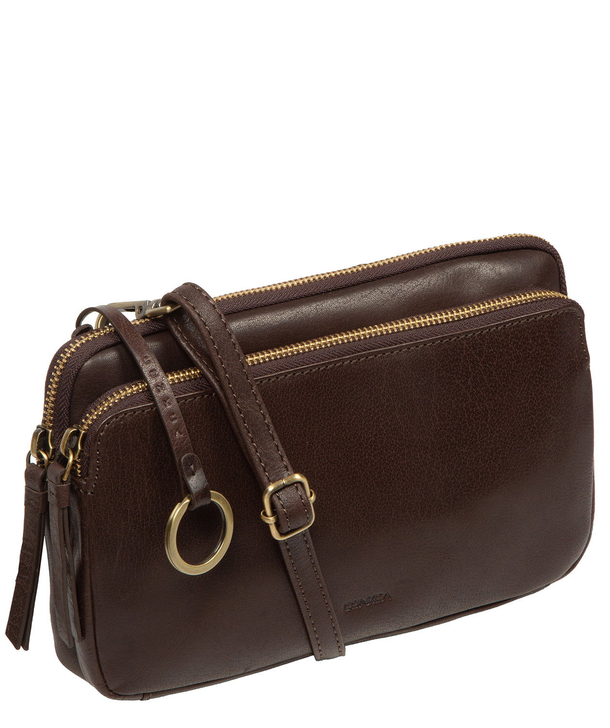 'Birdy' Cocoa Leather Cross Body Bag
