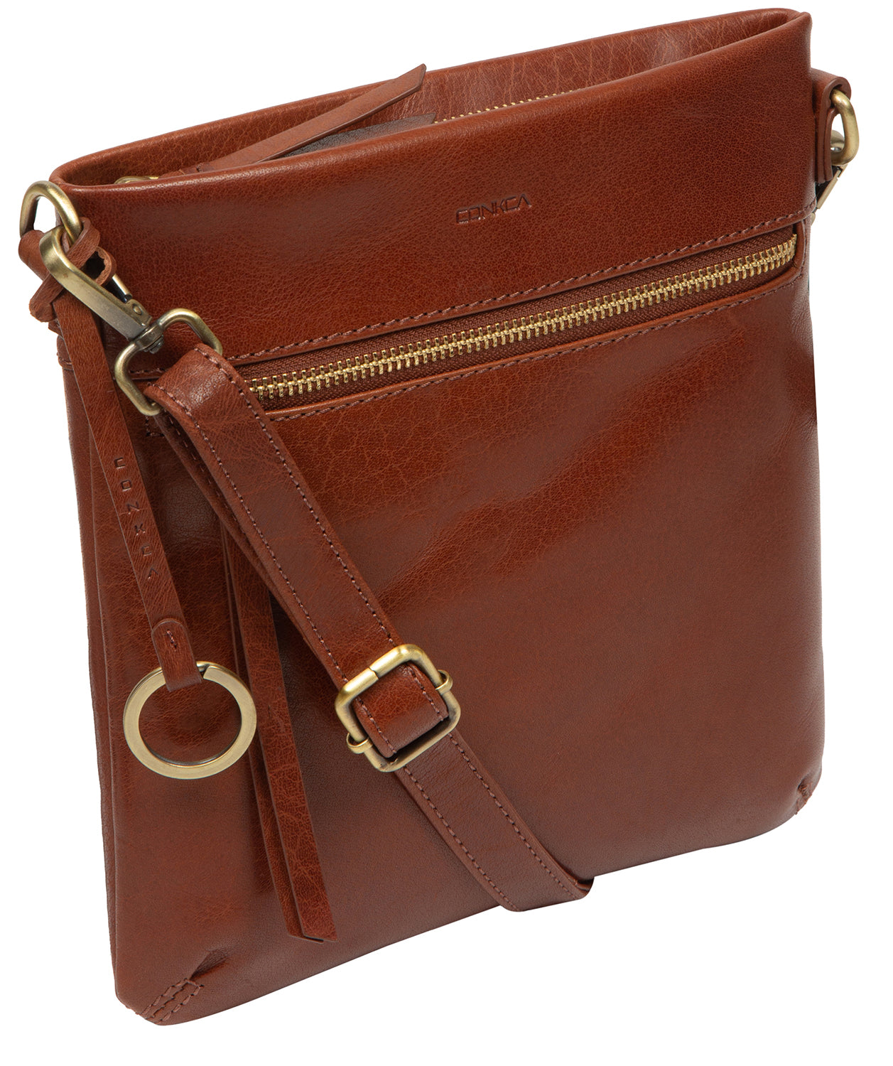 'Dove' Conker Brown Leather Cross Body Bag