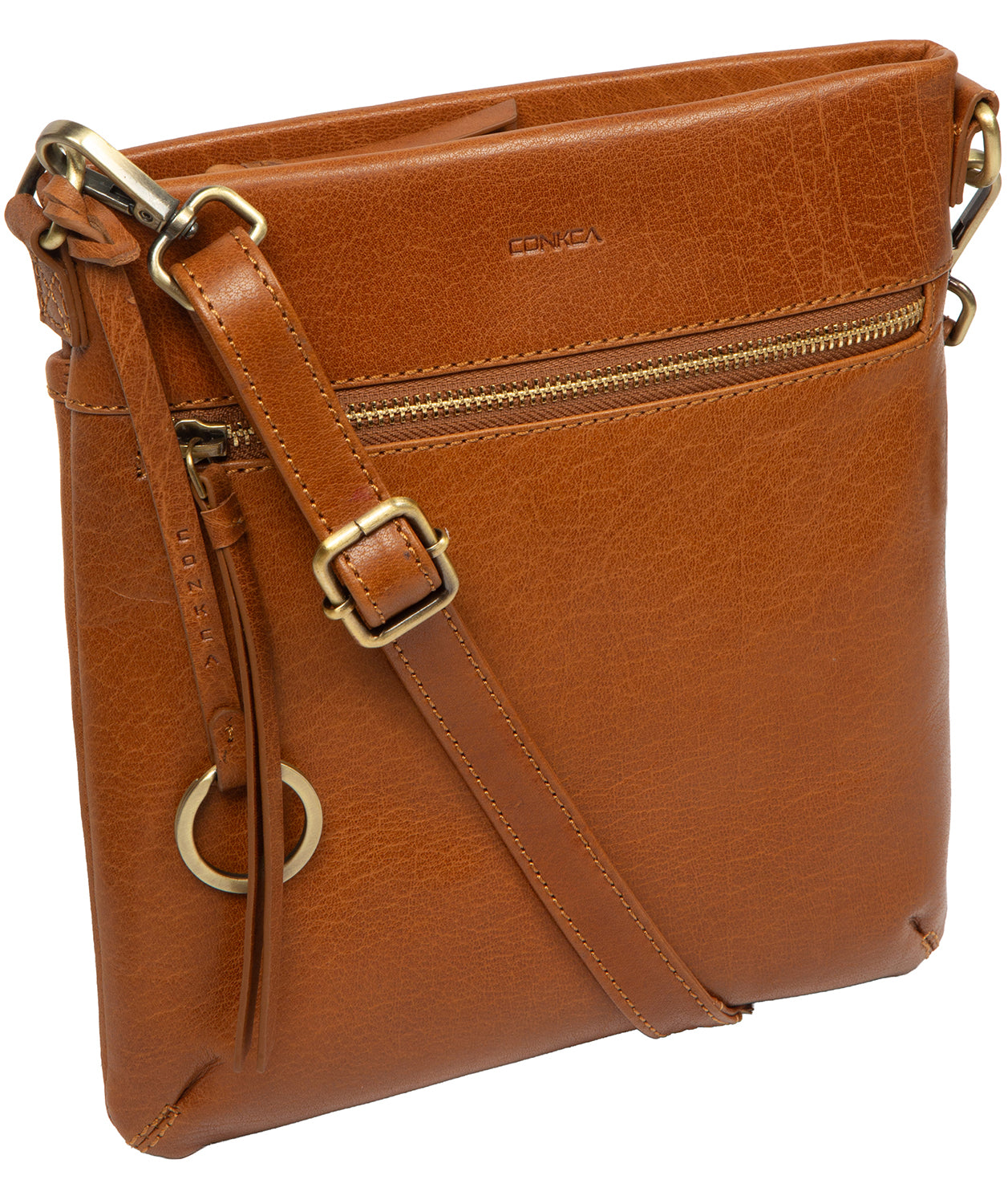 'Dove' Dark Tan Leather Cross Body Bag
