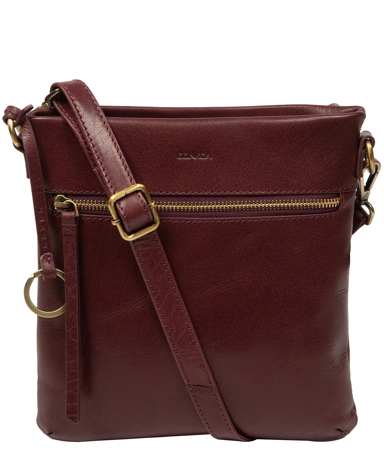 'Dove' Plum Leather Cross Body Bag