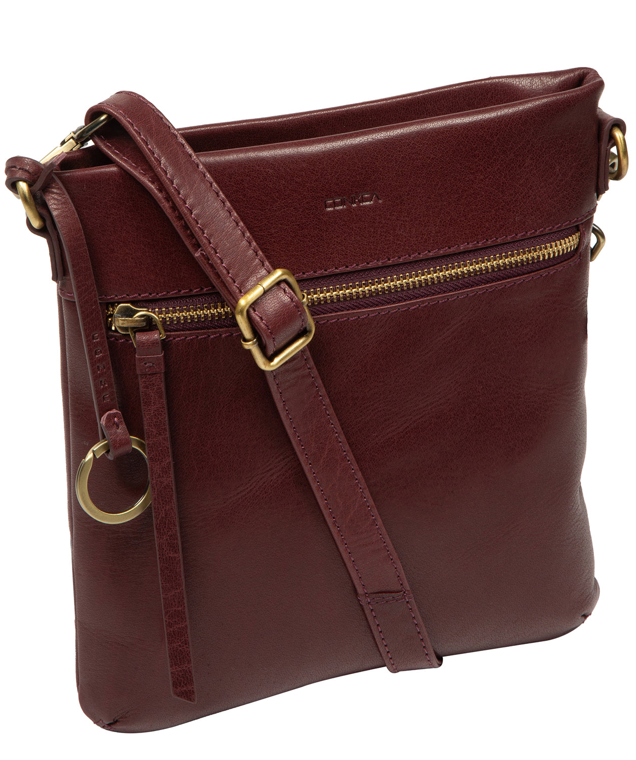 'Dove' Plum Leather Cross Body Bag
