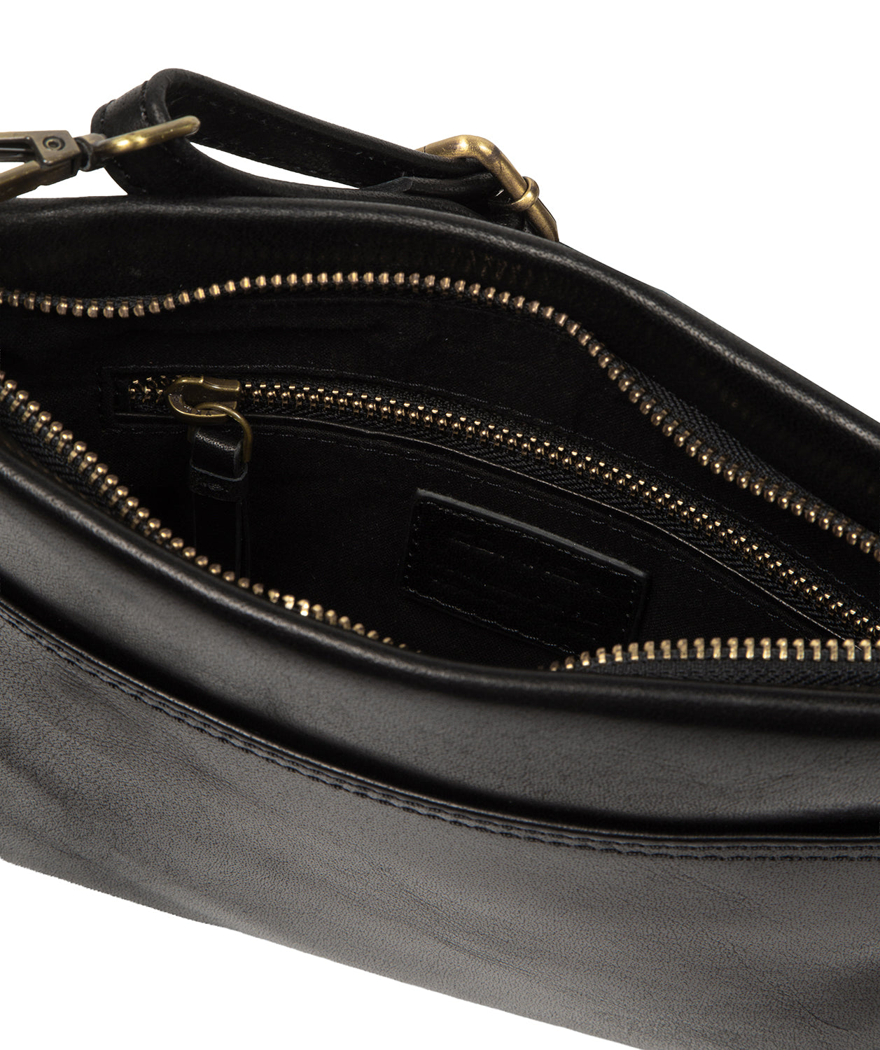 'Yew' Black Leather Cross Body Bag