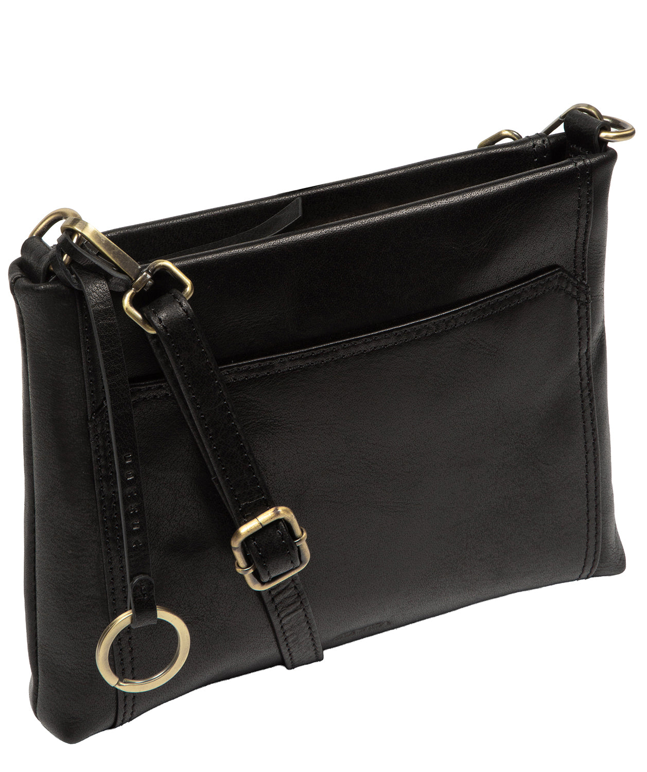 'Yew' Black Leather Cross Body Bag