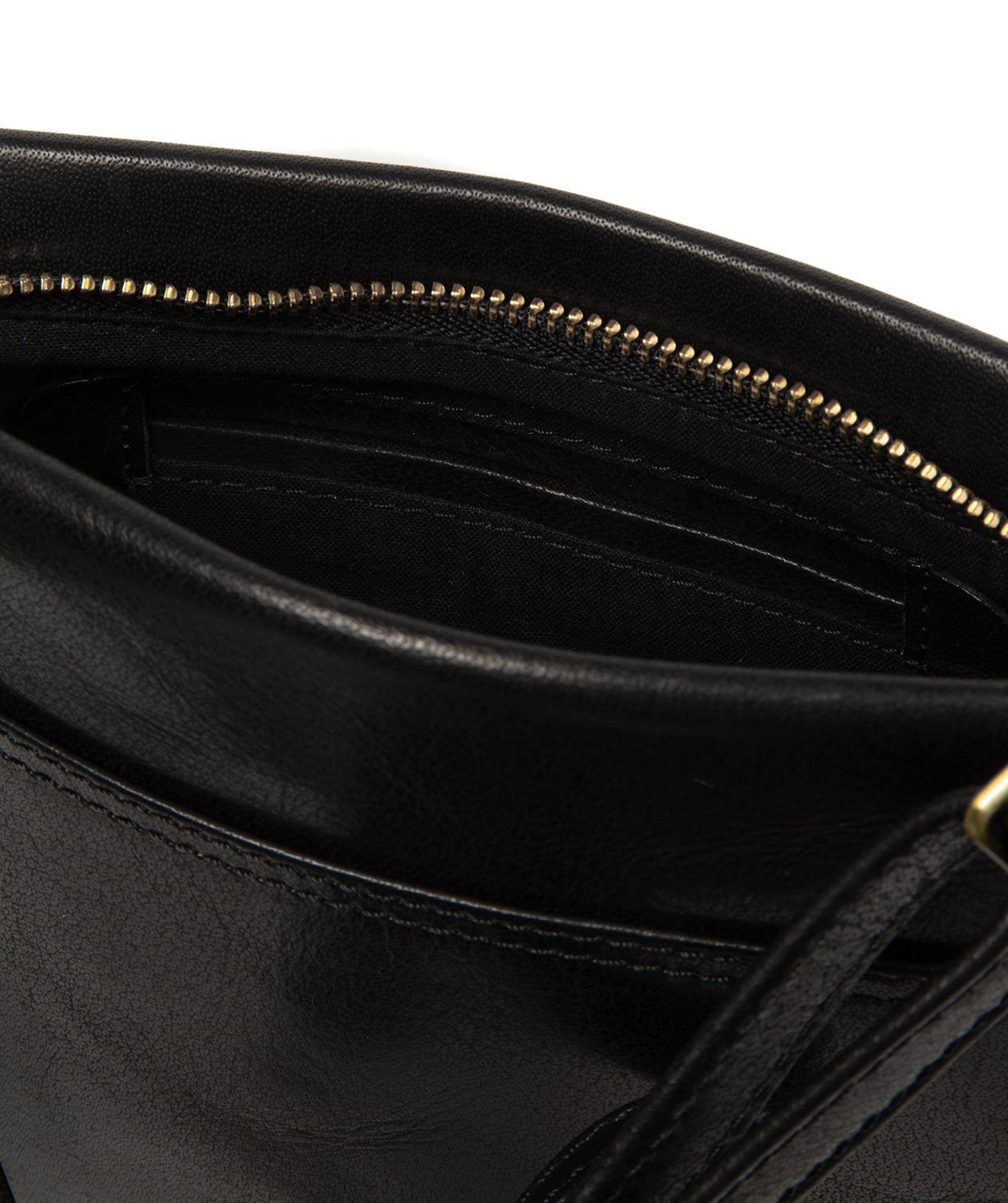 'Yew' Black Leather Cross Body Bag