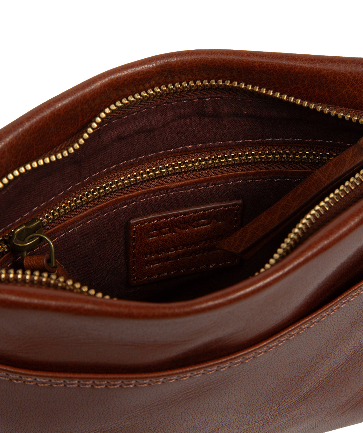 'Yew' Conker Brown Leather Cross Body Bag