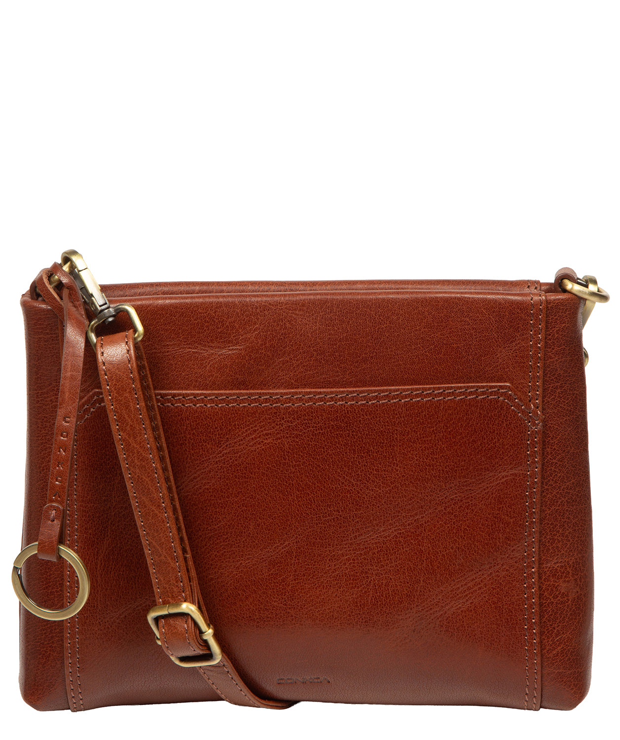 'Yew' Conker Brown Leather Cross Body Bag