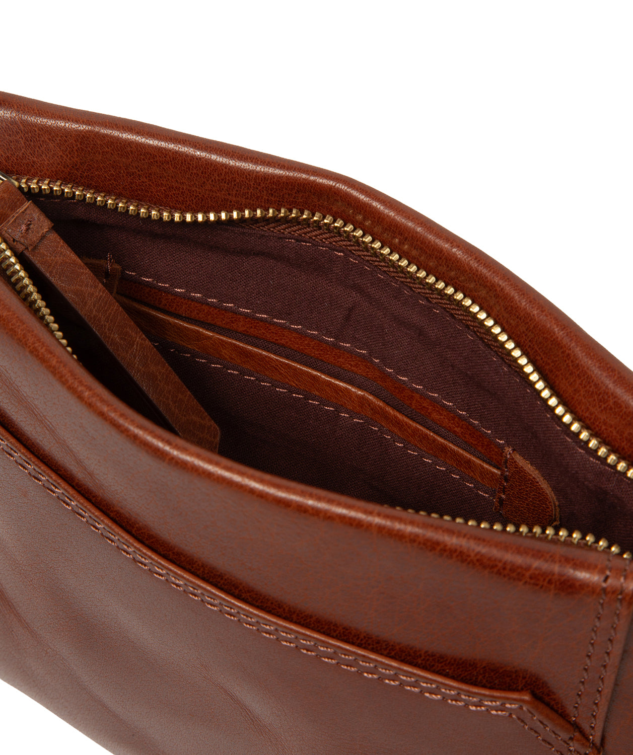 'Yew' Conker Brown Leather Cross Body Bag