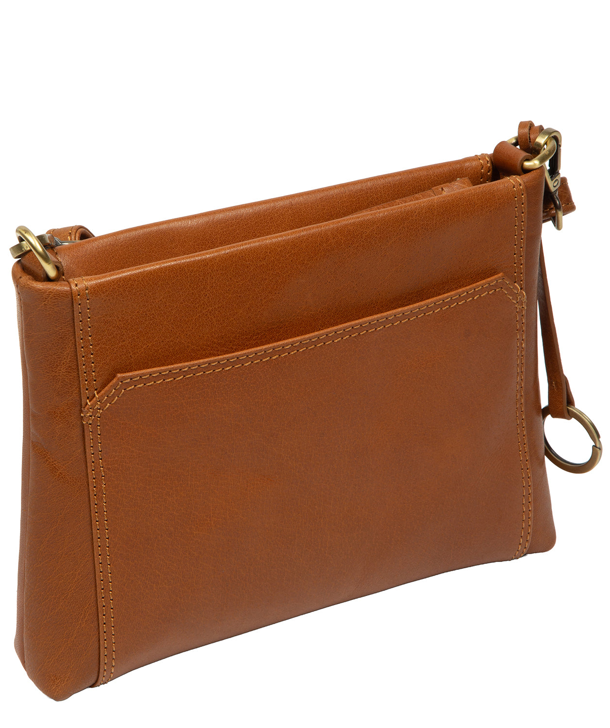 'Yew' Dark Tan Leather Cross Body Bag