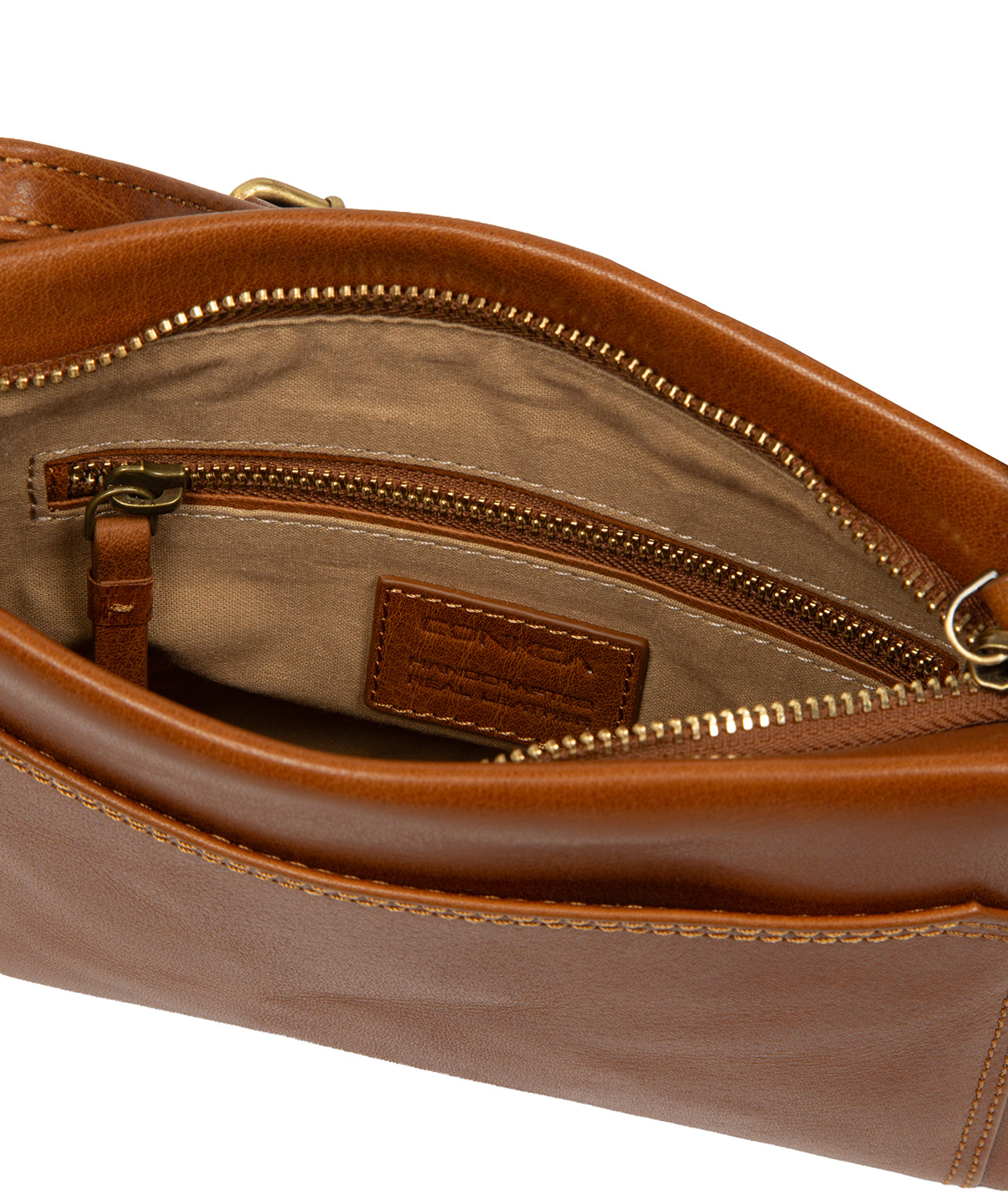 'Yew' Dark Tan Leather Cross Body Bag