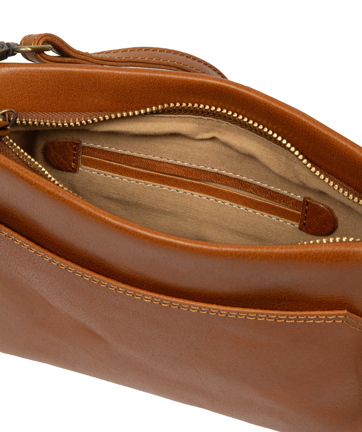 'Yew' Dark Tan Leather Cross Body Bag