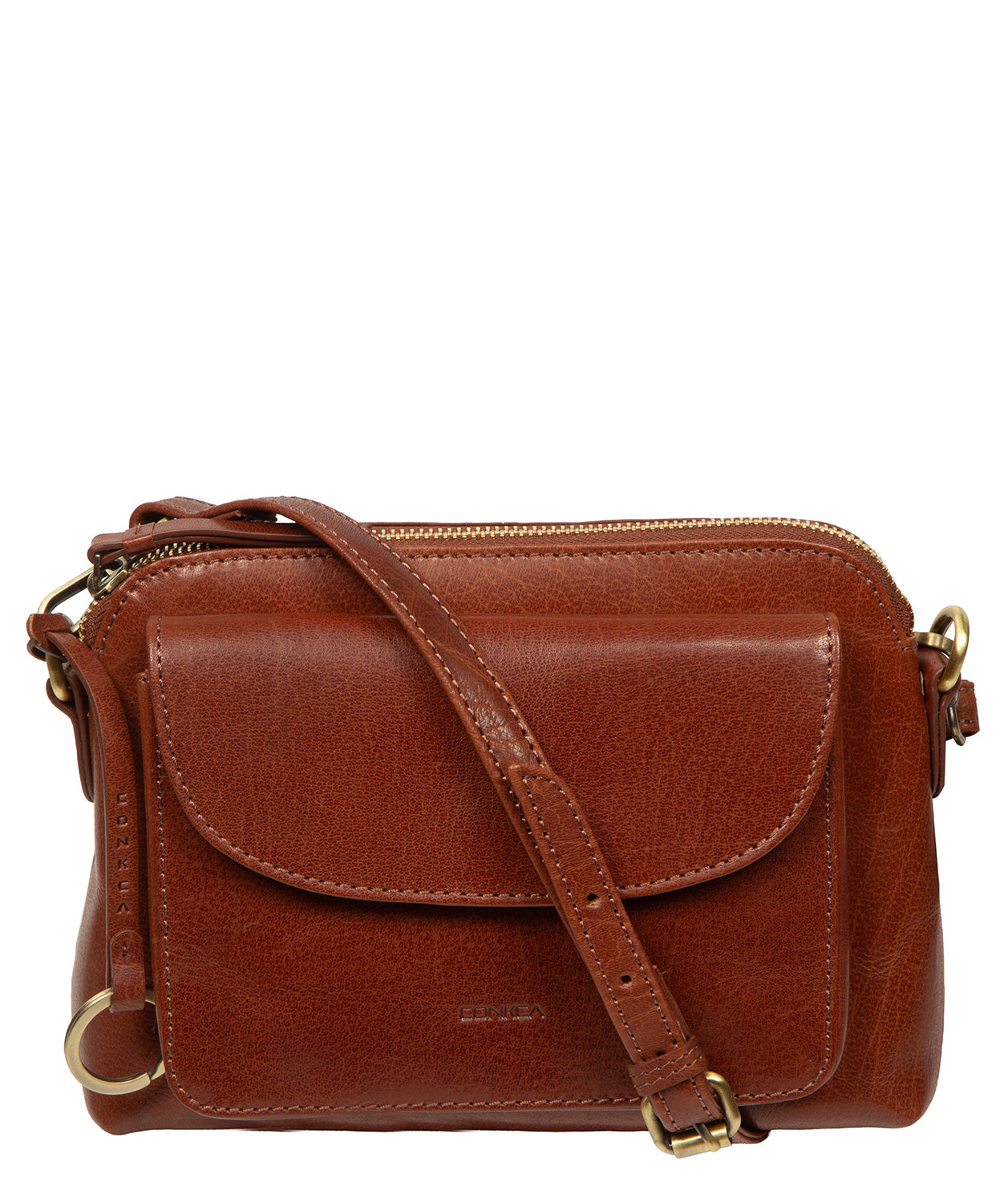 'Starling' Conker Brown Leather Cross Body Bag