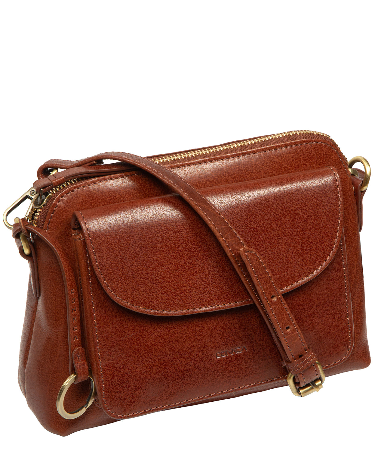 'Starling' Conker Brown Leather Cross Body Bag