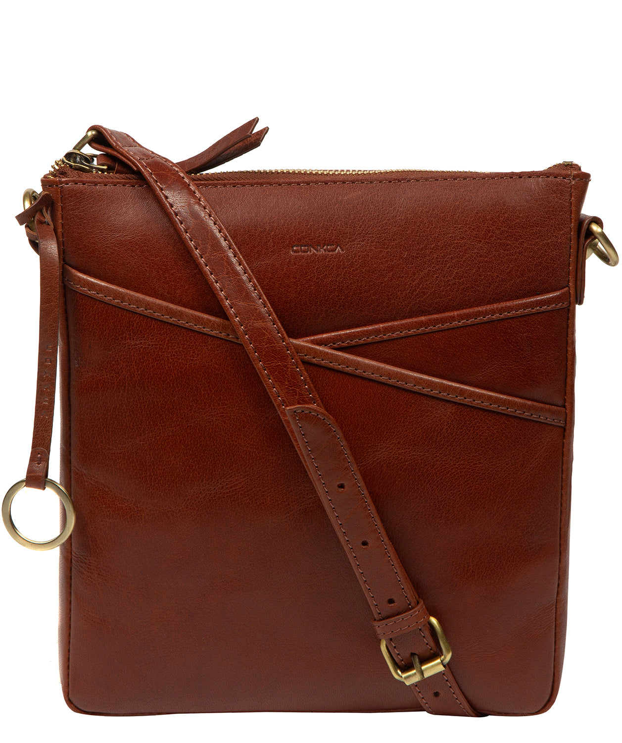 'Holly' Conker Brown Leather Cross Body Bag