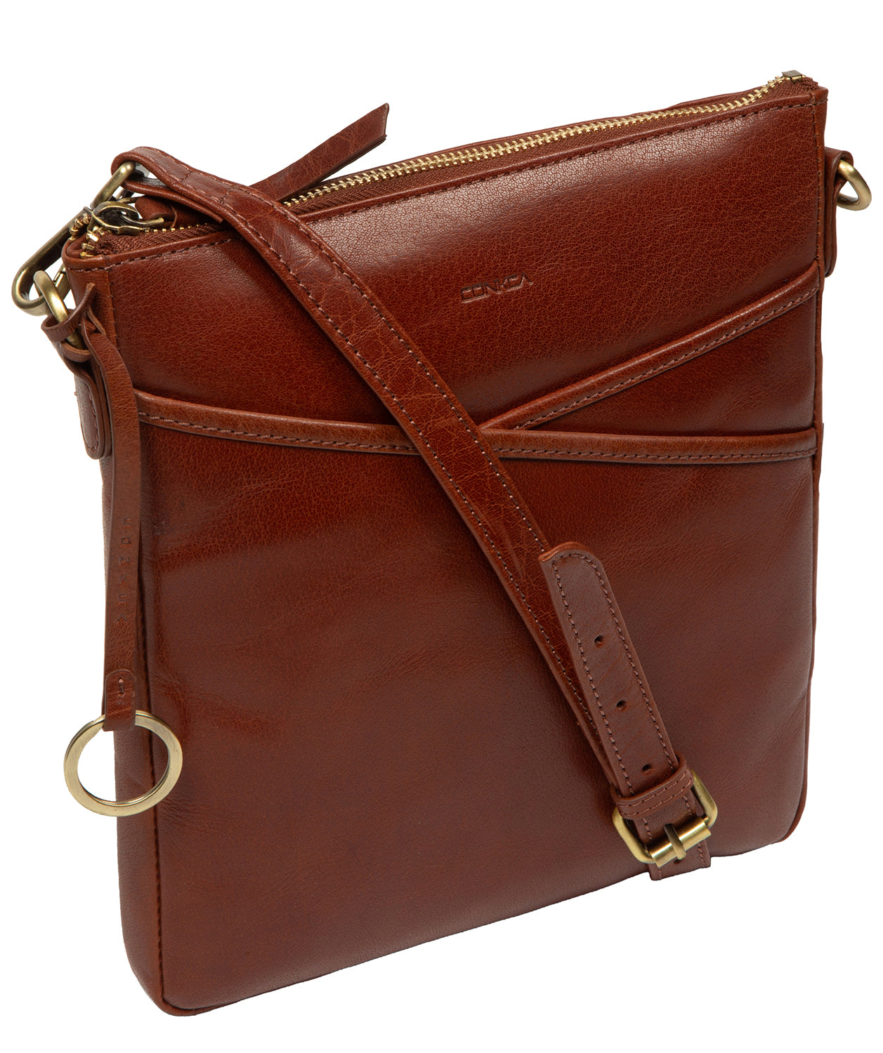 'Holly' Conker Brown Leather Cross Body Bag