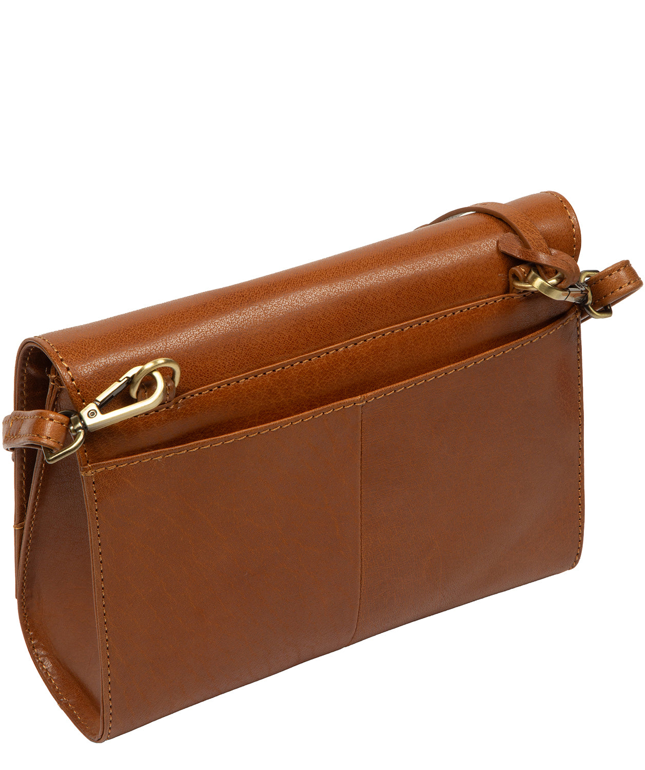 'Heron' Dark Tan Leather Cross Body Bag