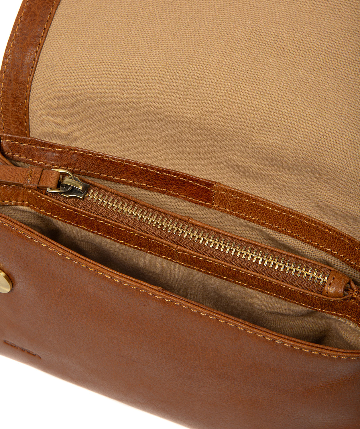 'Heron' Dark Tan Leather Cross Body Bag