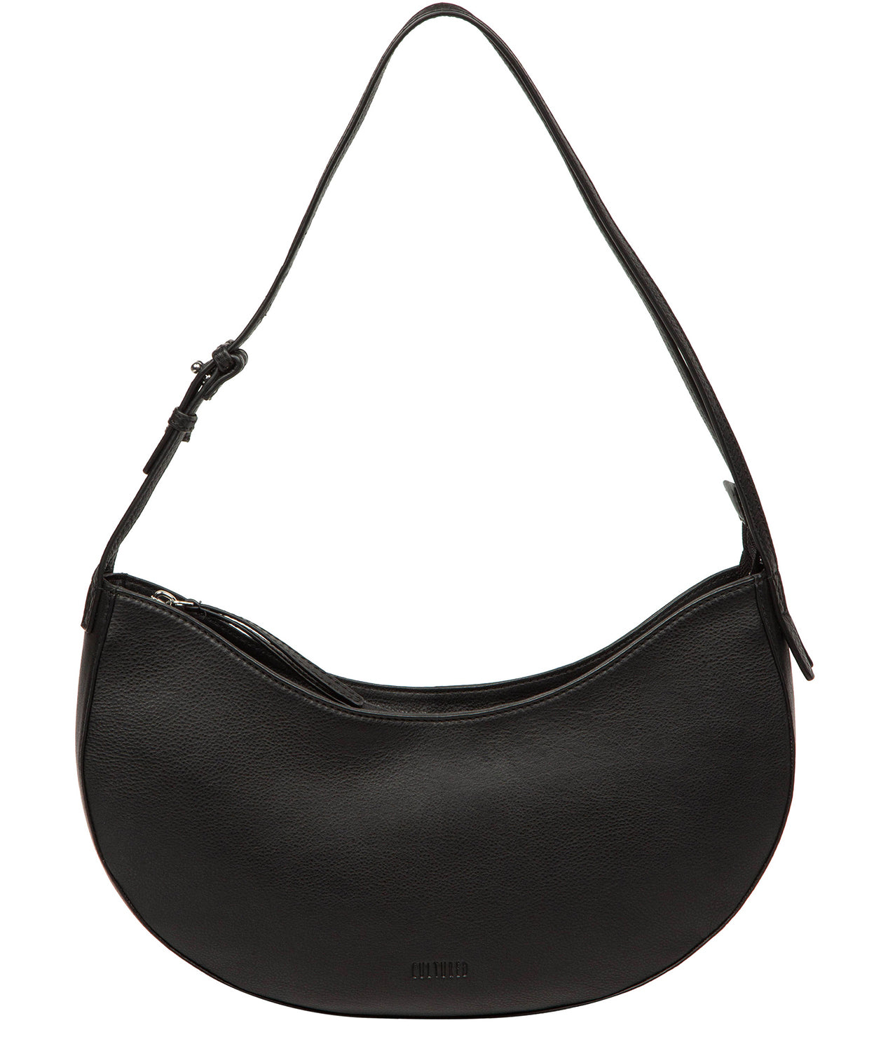 Consuelo grab bag crescent silhouette and zip-over top