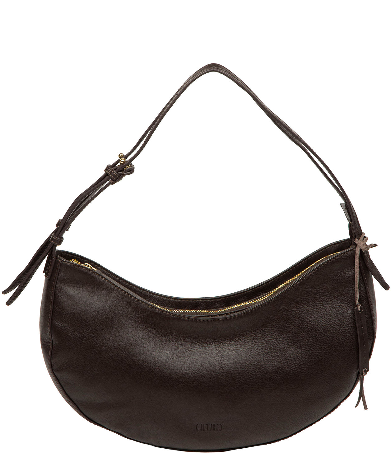 Crescent zip-over top closure detail