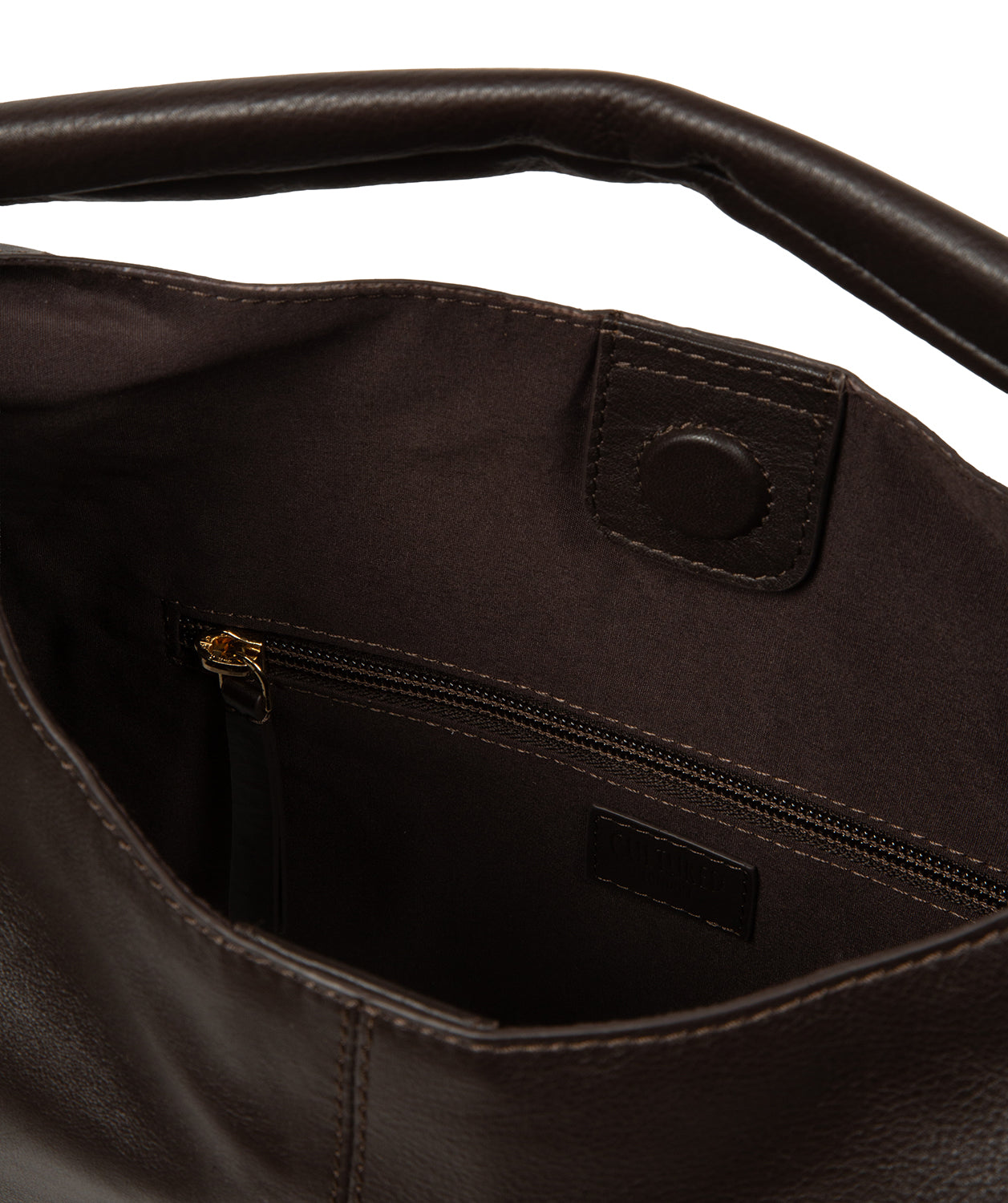 Leather strap and hanging charm finishing detail