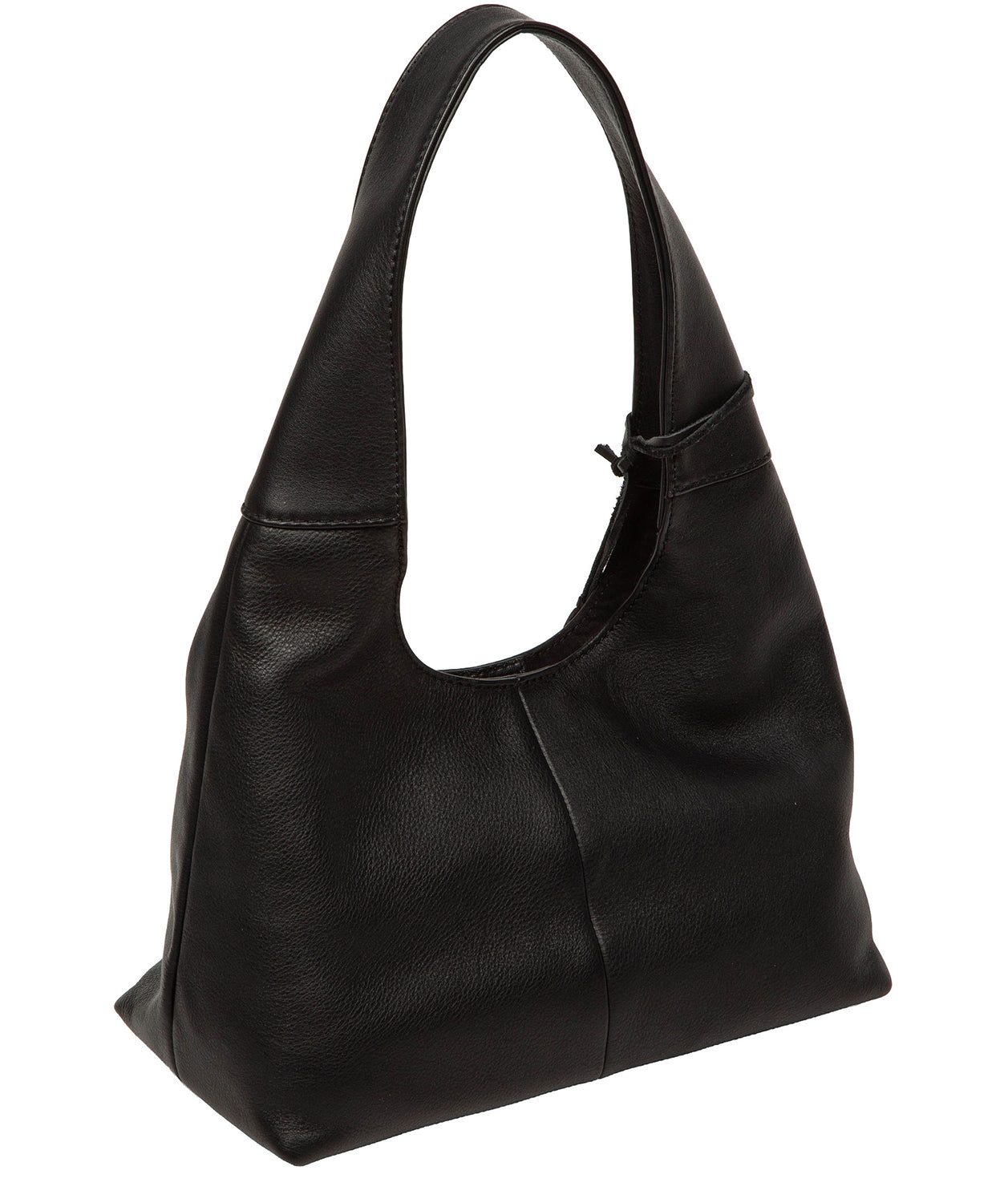 Grab bag pressed-stud fastener and blind-embossed logo detail