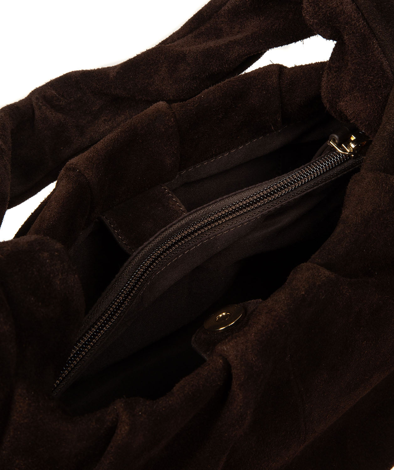 Beatriz handbag back view with pull tab access