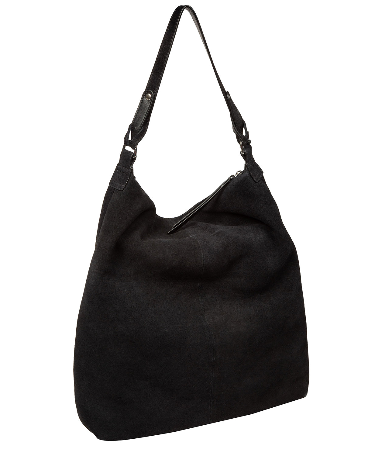 Interior zip pocket and slip pocket storage detail