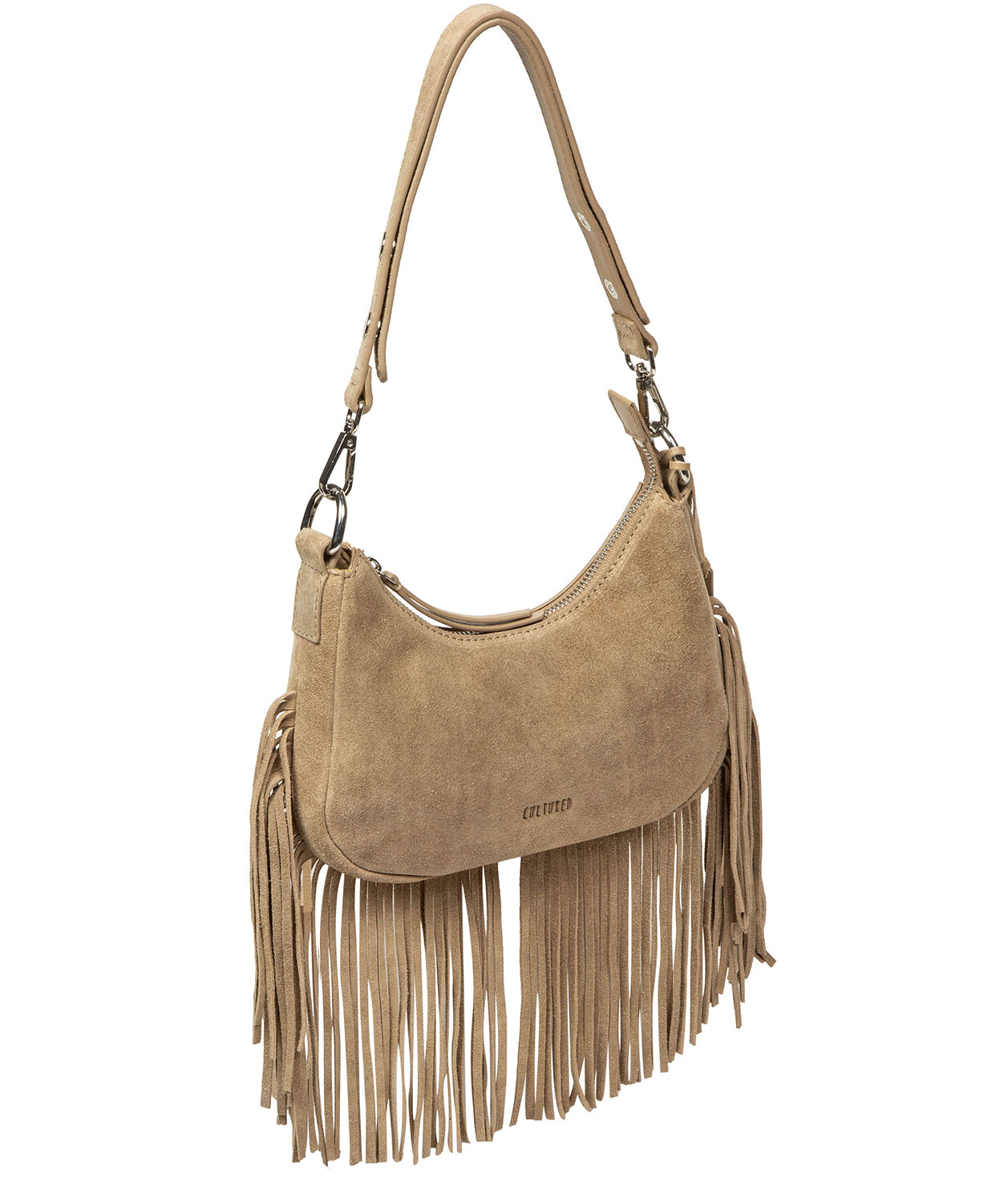 'Alondra' Beige Suede Evening and Clutch Bag