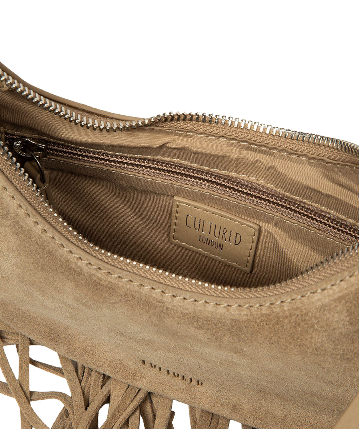 'Alondra' Beige Suede Evening and Clutch Bag