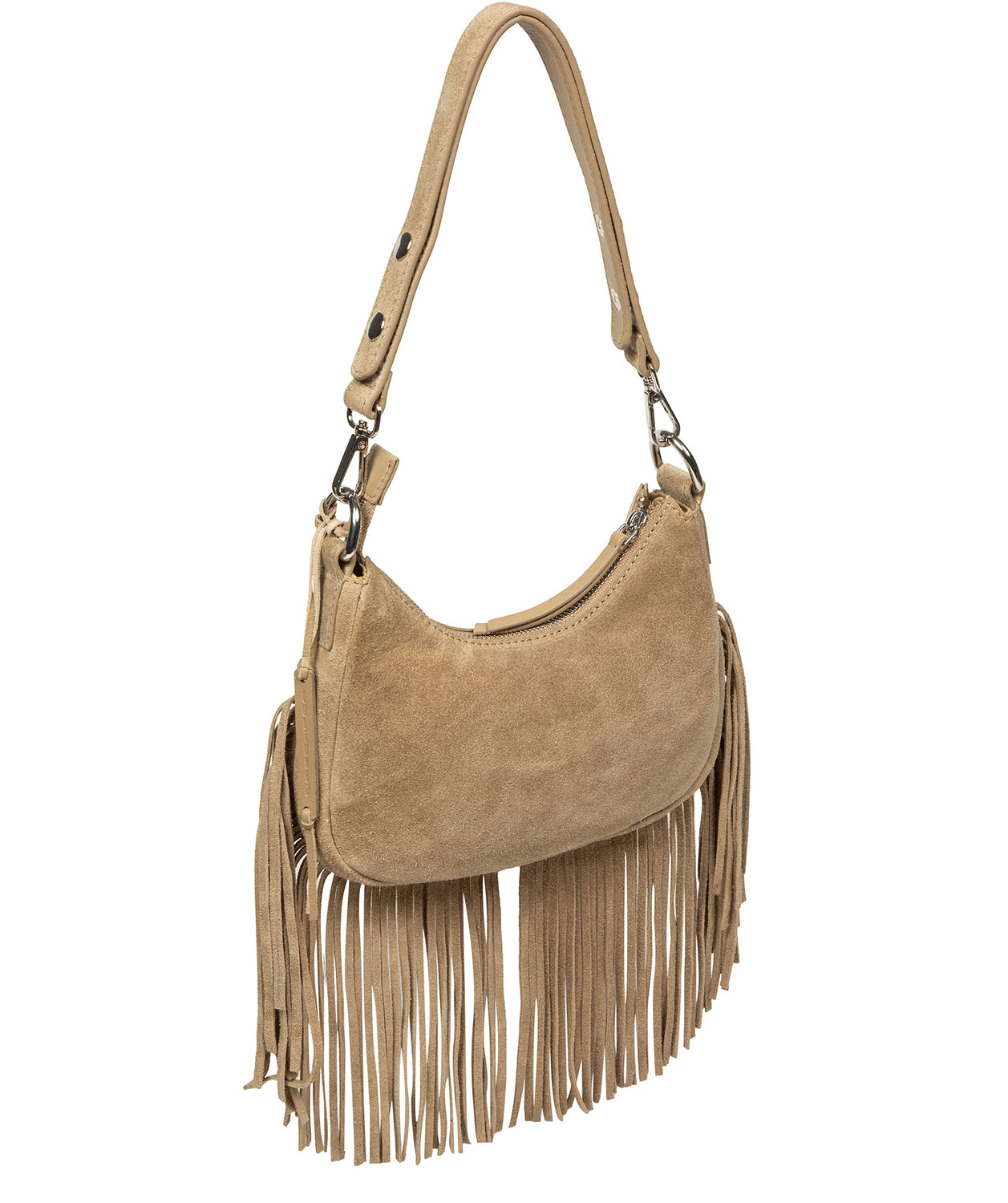 'Alondra' Beige Suede Evening and Clutch Bag