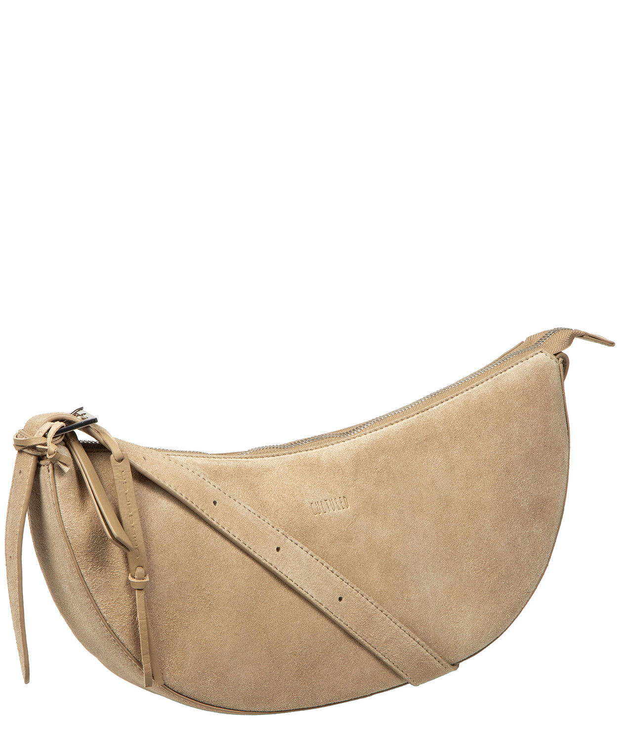 'Carine' Beige Suede Cross Body Bag