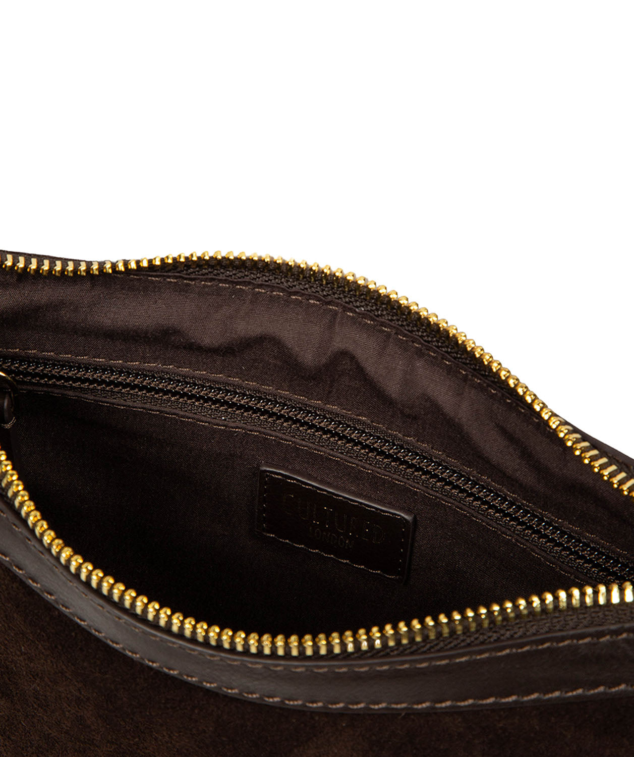 'Carine' Cocoa Suede Cross Body Bag