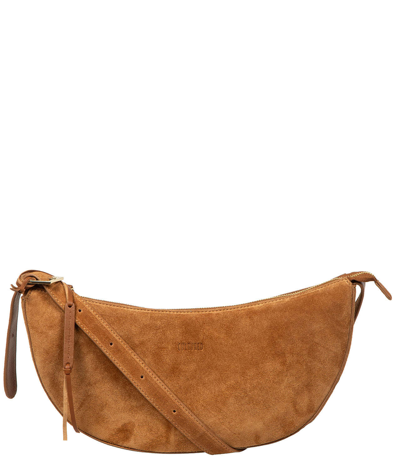 'Carine' Tan Suede Cross Body Bag
