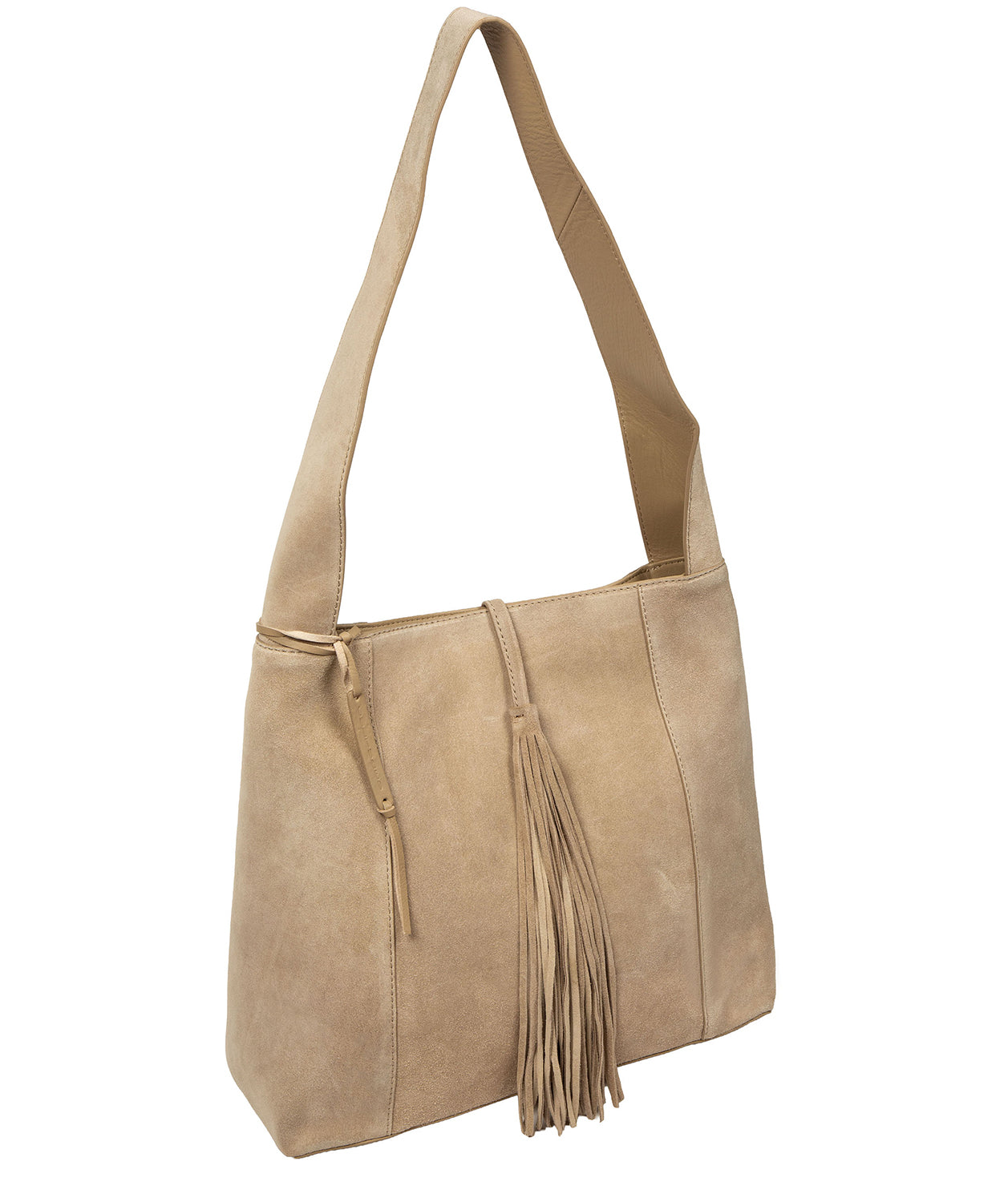 'Anitta' Beige Suede Shoulder Bag