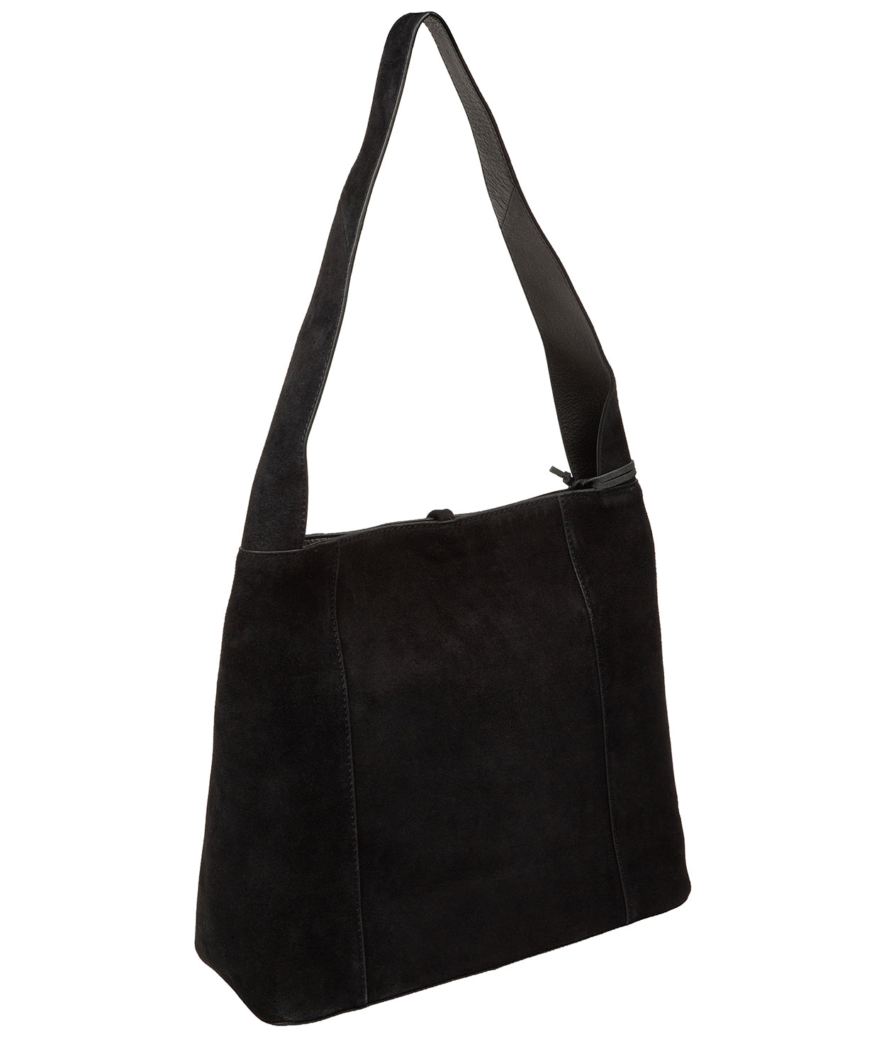 'Anitta' Black Suede Shoulder Bag