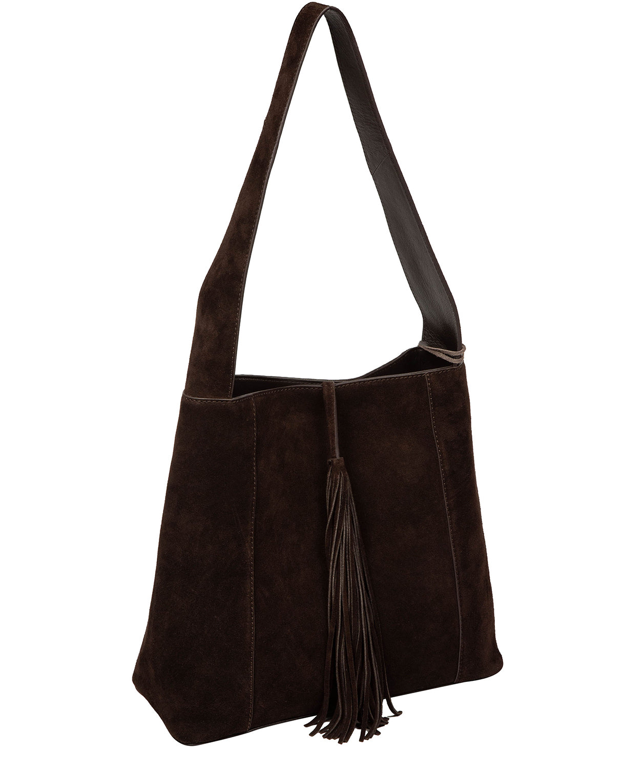 'Anitta' Cocoa Suede Shoulder Bag