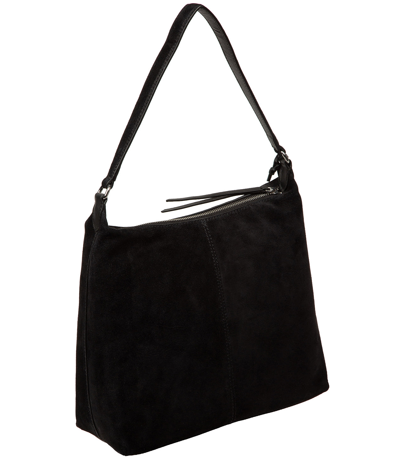 'Camille' Black Suede Shoulder Bag