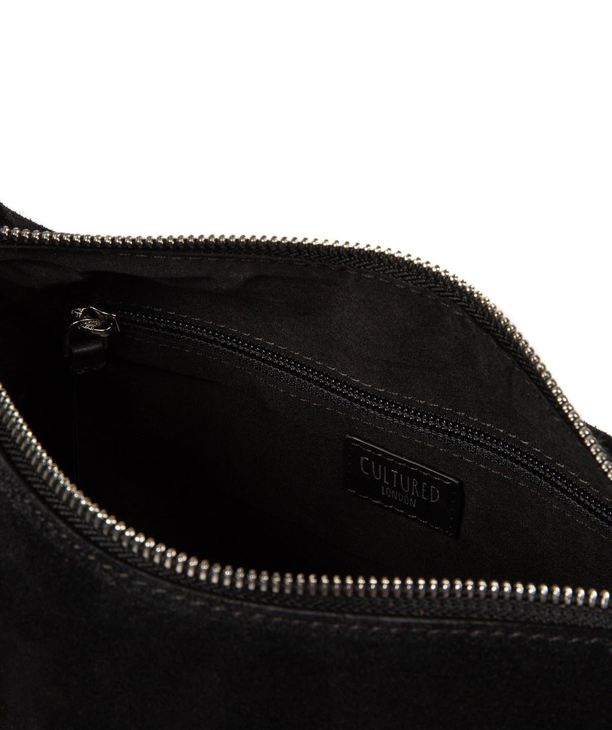 'Camille' Black Suede Shoulder Bag