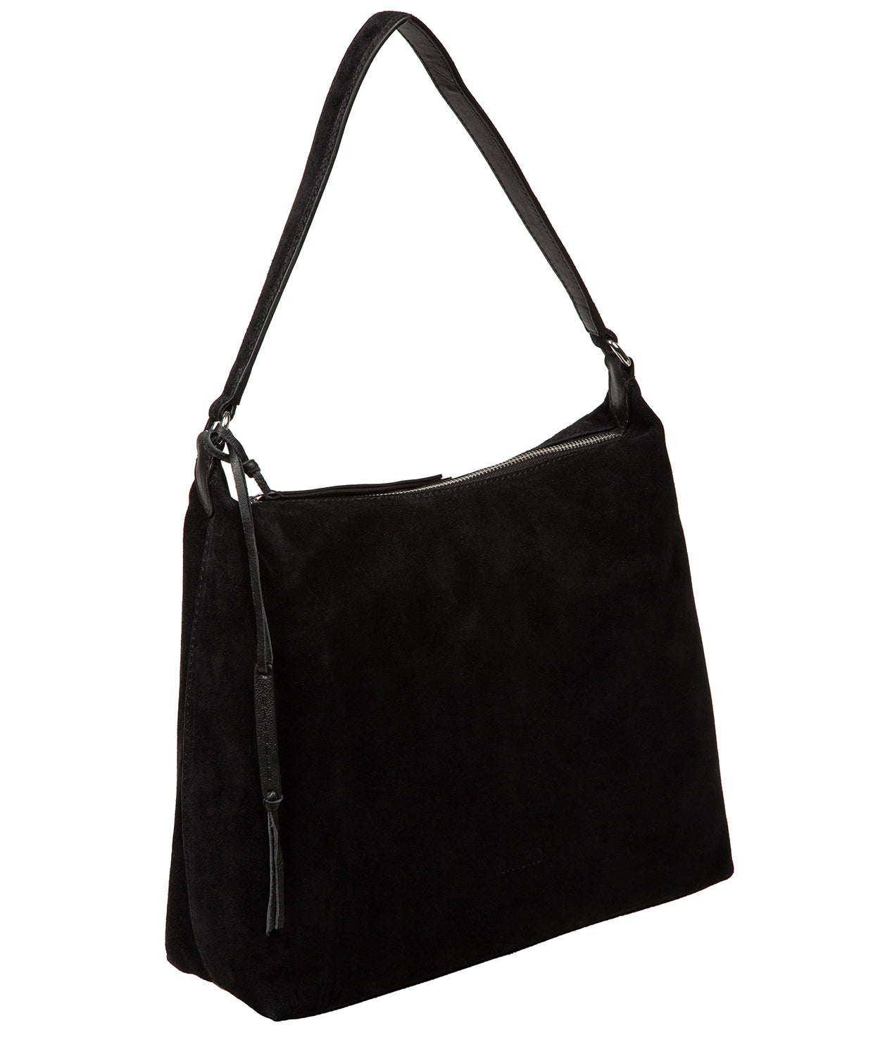 'Camille' Black Suede Shoulder Bag
