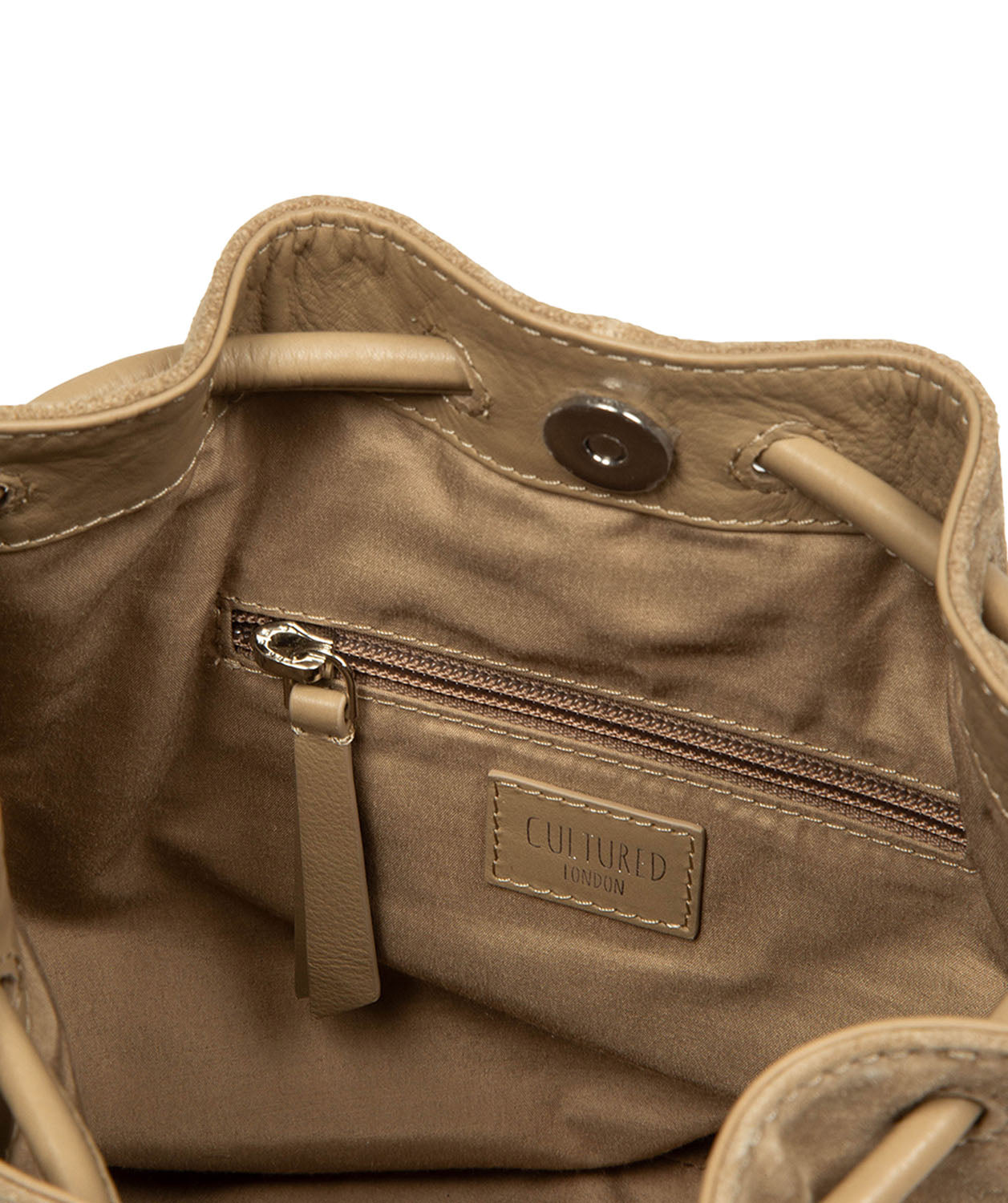 press stud and drawstring closure mechanism