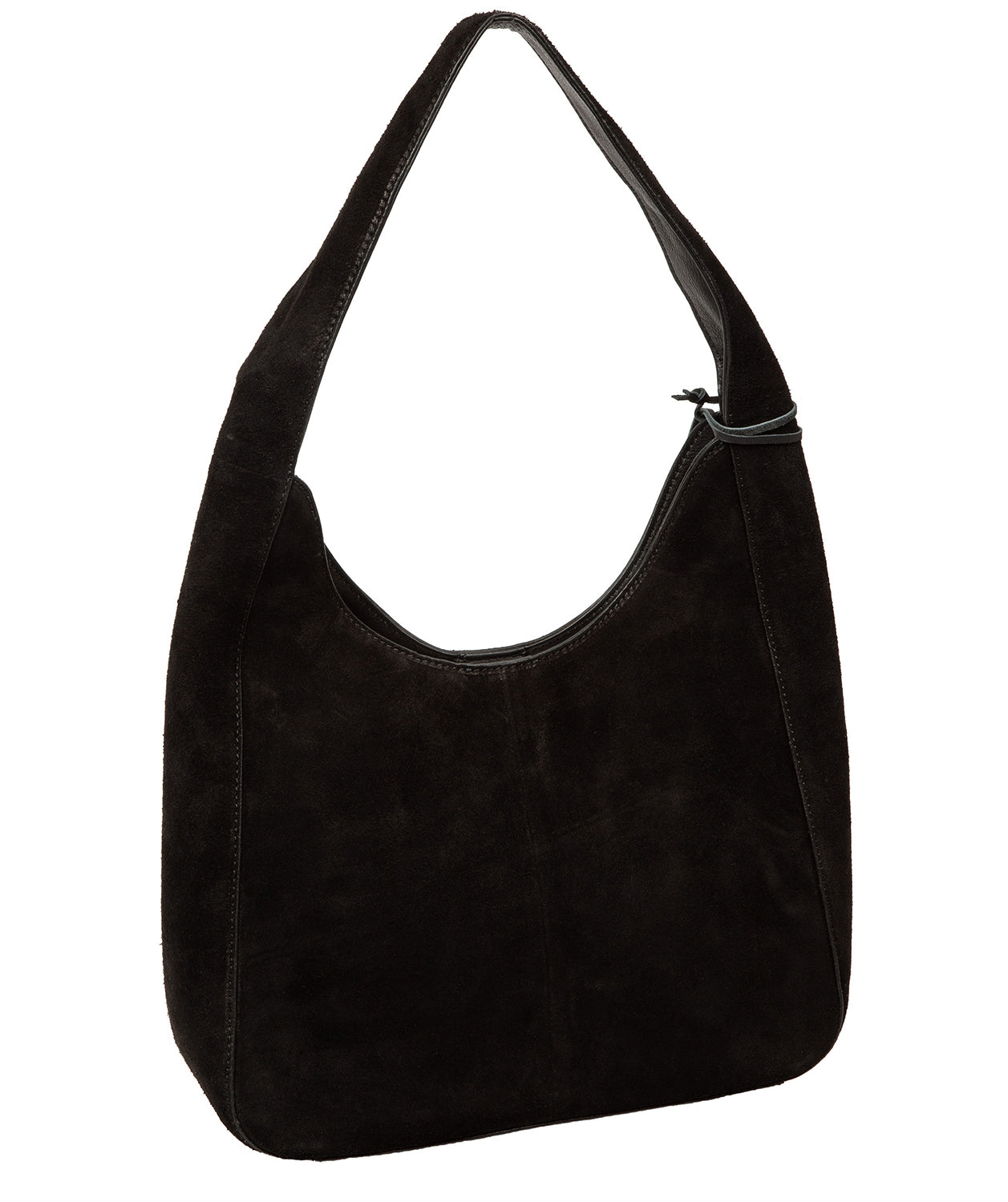 Eloise handbag back view showing blind embossed logo