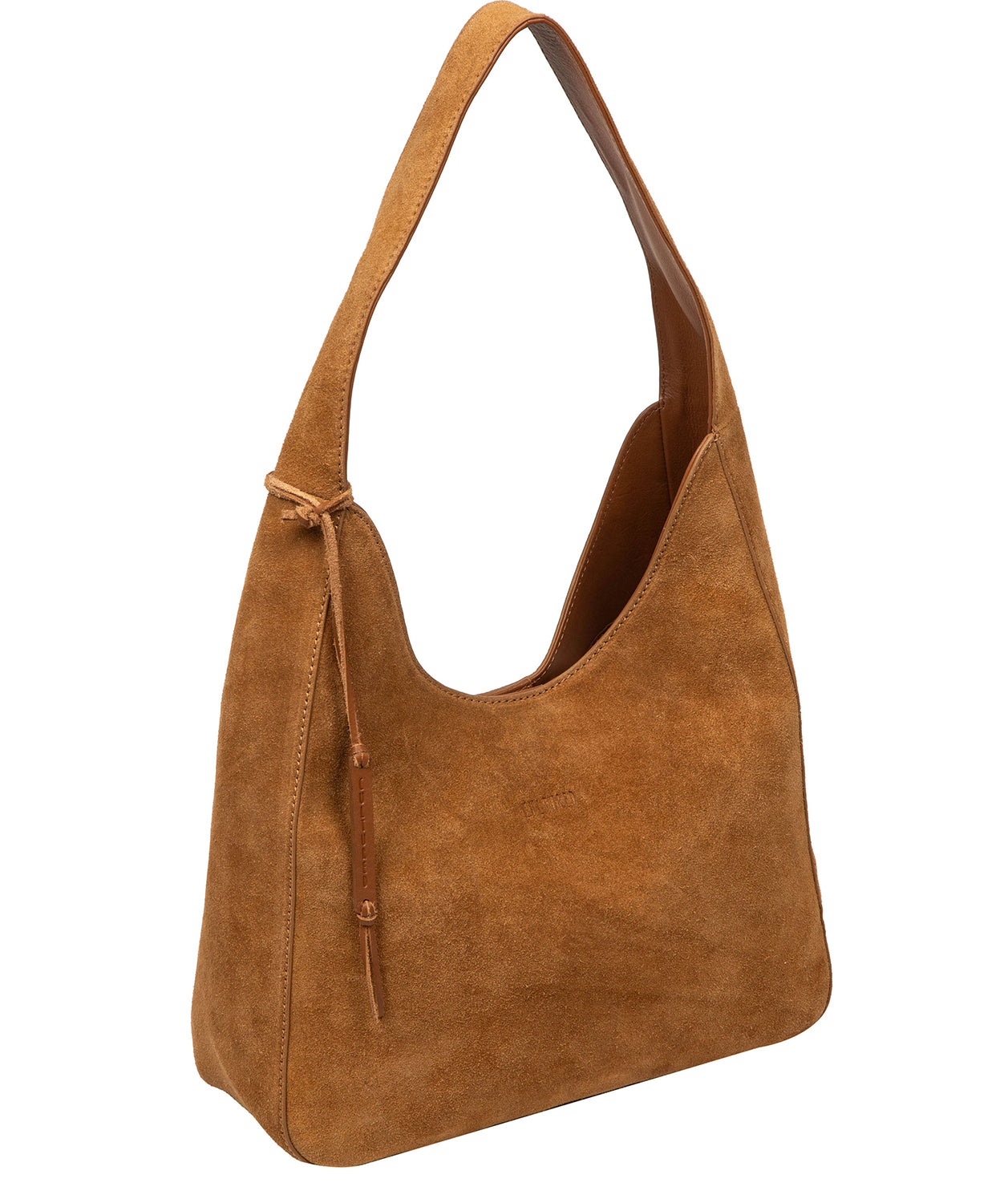 Eloise handbag open showing interior slip and zipped pockets