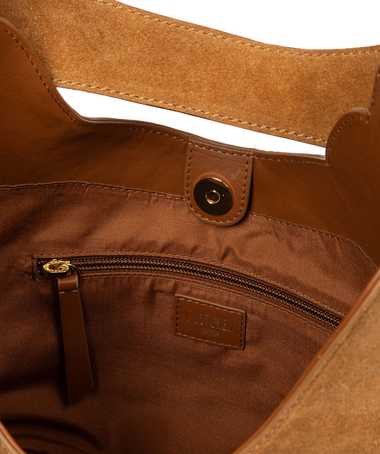 Eloise handbag interior lining and pocket organisation