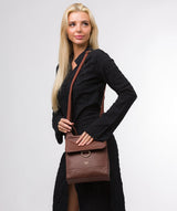 Cultured London Eco Collection Bags: 'Covent' Conker Brown Leather Cross Body Bag