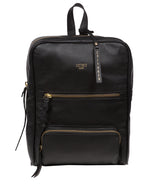 Cultured London Eco Collection Bags: 'Abbey' Black Leather Backpack