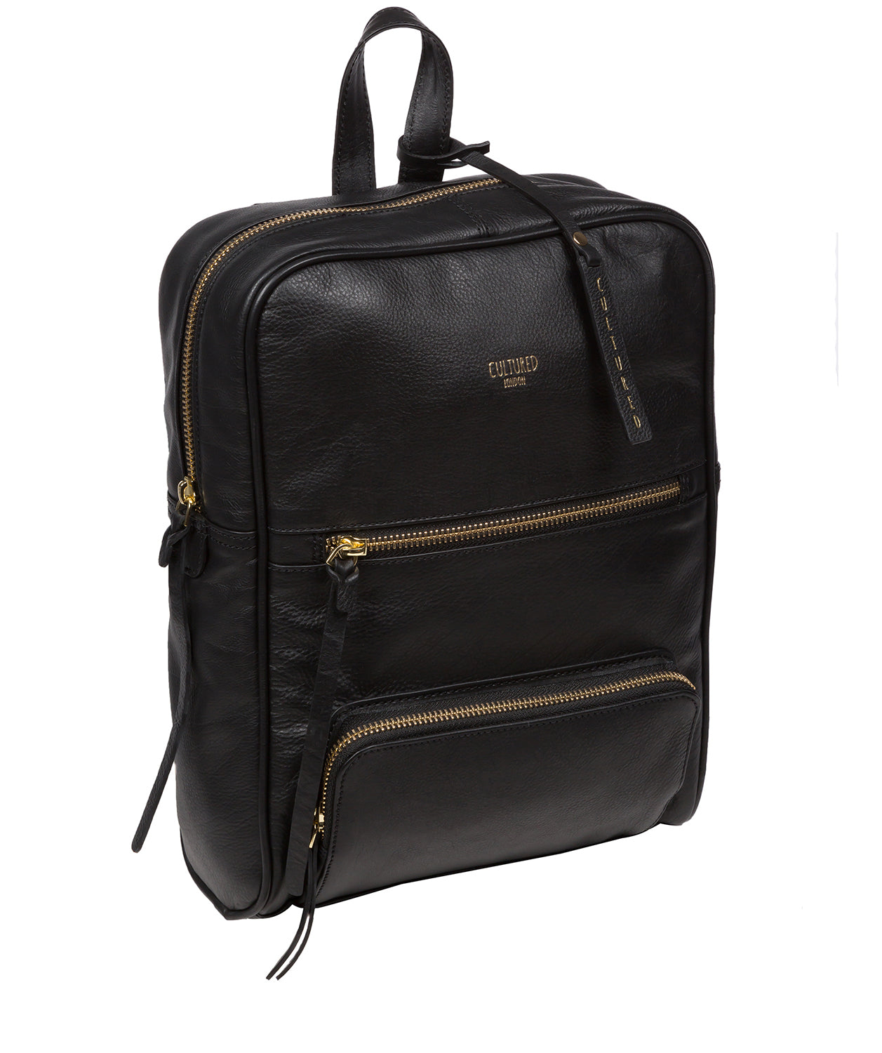 Black Leather Backpack 'Abbey' by Cultured London Black Leather Backpack 'Abbey' by Cultured London