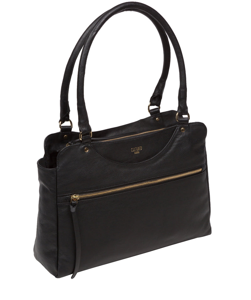 Cultured London Eco Collection Bags: 'Shadwell' Black Leather Handbag