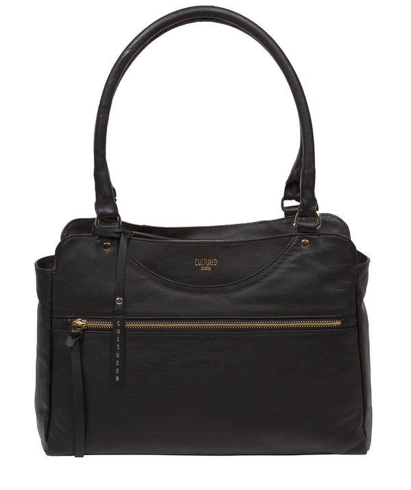 Cultured London Eco Collection Bags: 'Shadwell' Black Leather Handbag