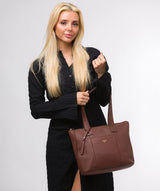 Cultured London Eco Collection Bags: 'Kensal' Conker Brown Leather Handbag