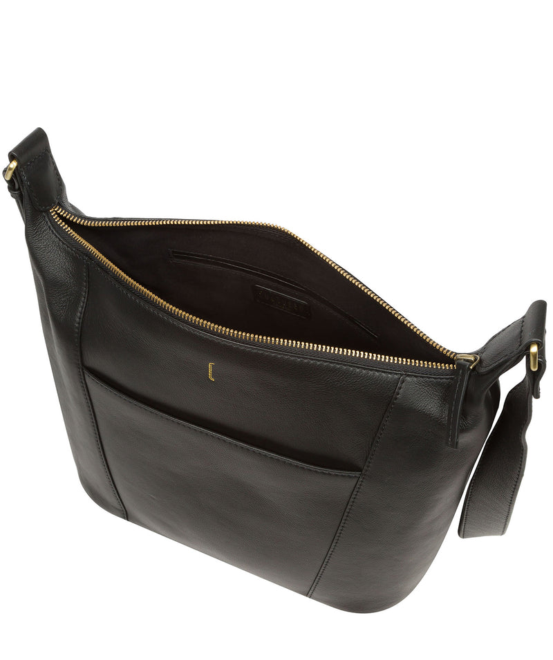 Cultured London Soho Collection Bags: 'Talisha' Black Leather Shoulder Bag