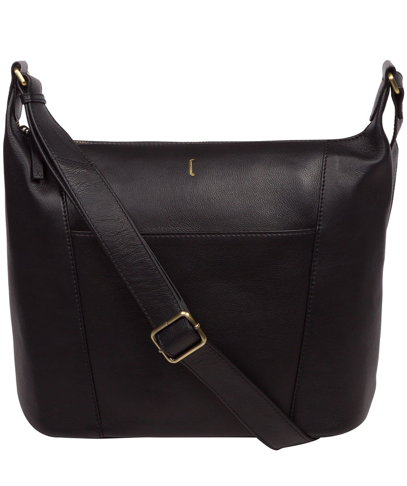 Cultured London Soho Collection Bags: 'Talisha' Black Leather Shoulder Bag